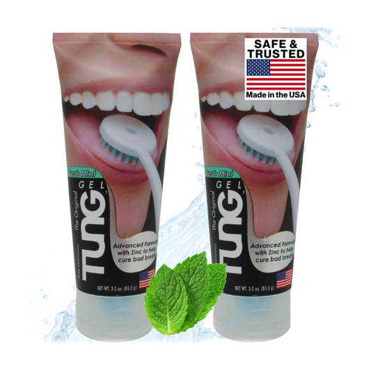 Peak Essentials TUNG Brush with Caps – Tongue Cleaner & Odor Eliminator (2 Pack)