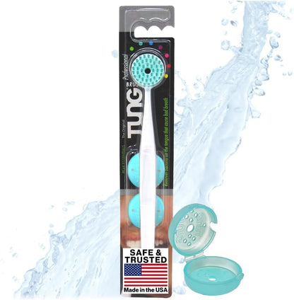 Peak Essentials TUNG Brush with Caps – Tongue Cleaner & Odor Eliminator (2 Pack)