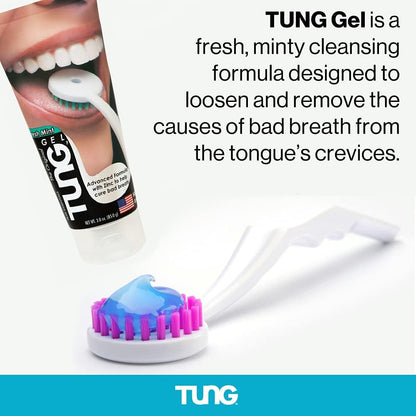 Peak Essentials TUNG Brush with Caps – Tongue Cleaner & Odor Eliminator (2 Pack)
