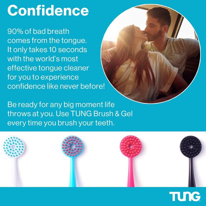 Peak Essentials TUNG Brush with Caps – Tongue Cleaner & Odor Eliminator (2 Pack)