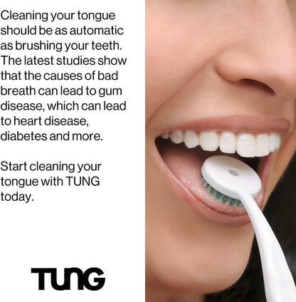 TUNG Fresh Mint Gel with Tongue Cleaner – Bad Breath & Odor Control (2 Pack)