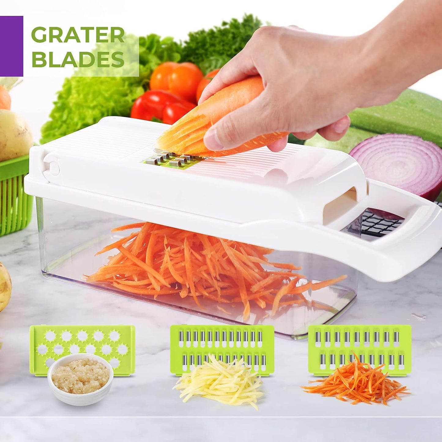 AWH 13-in-1 Vegetable Chopper – Multifunctional Onion Slicer Dicer Cutter