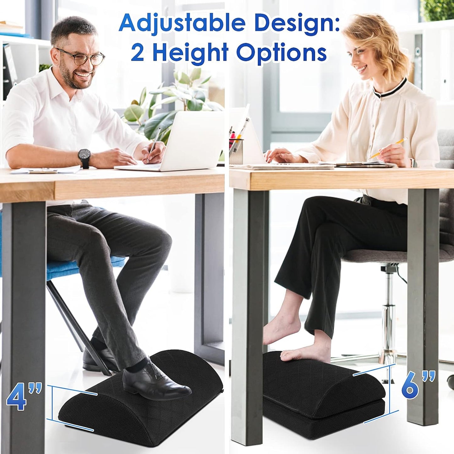 CushZone Adjustable Foot Rest – Under Desk Foam for Office & Pain Relief