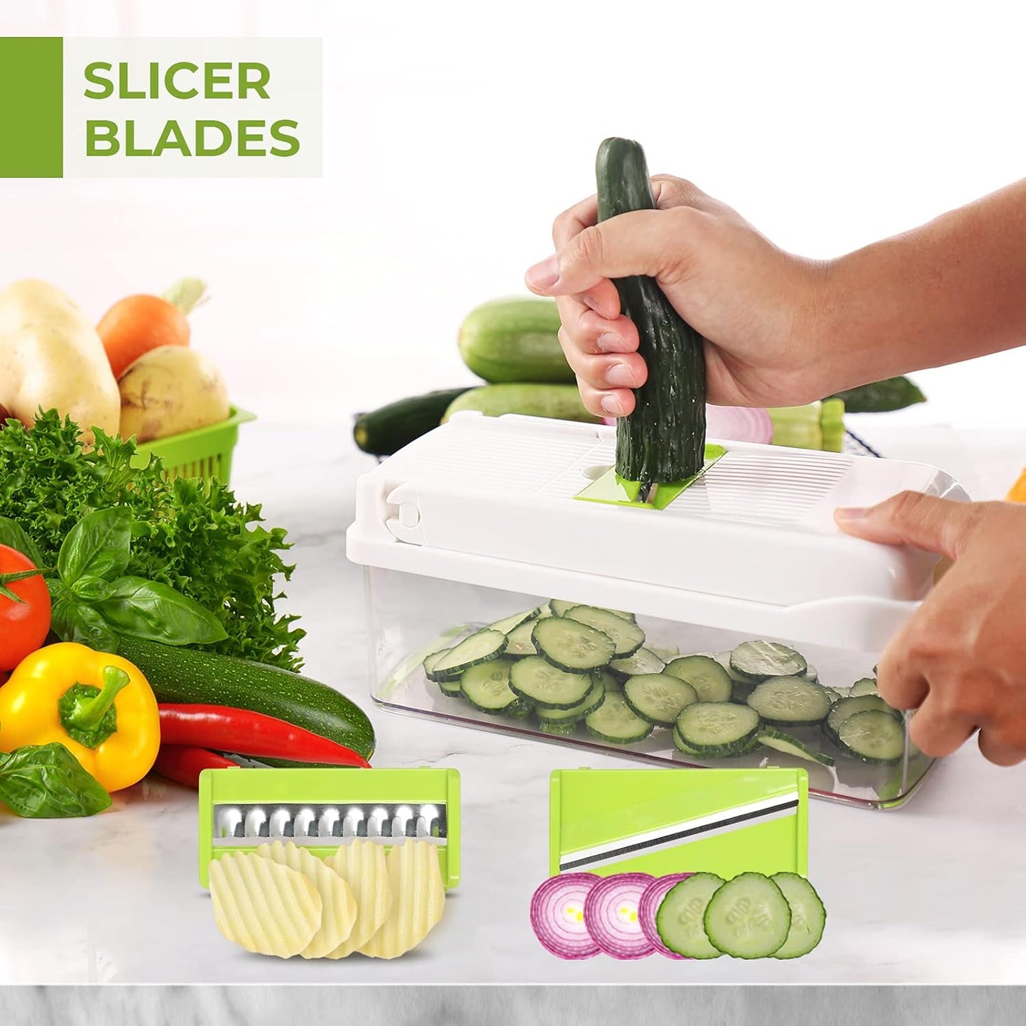AWH 13-in-1 Vegetable Chopper – Multifunctional Onion Slicer Dicer Cutter