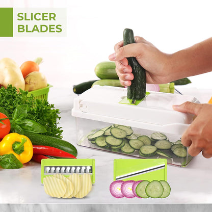 AWH 13-in-1 Vegetable Chopper – Multifunctional Onion Slicer Dicer Cutter