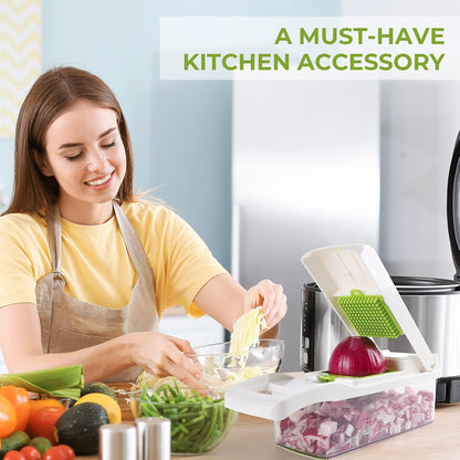 AWH 13-in-1 Vegetable Chopper – Multifunctional Onion Slicer Dicer Cutter