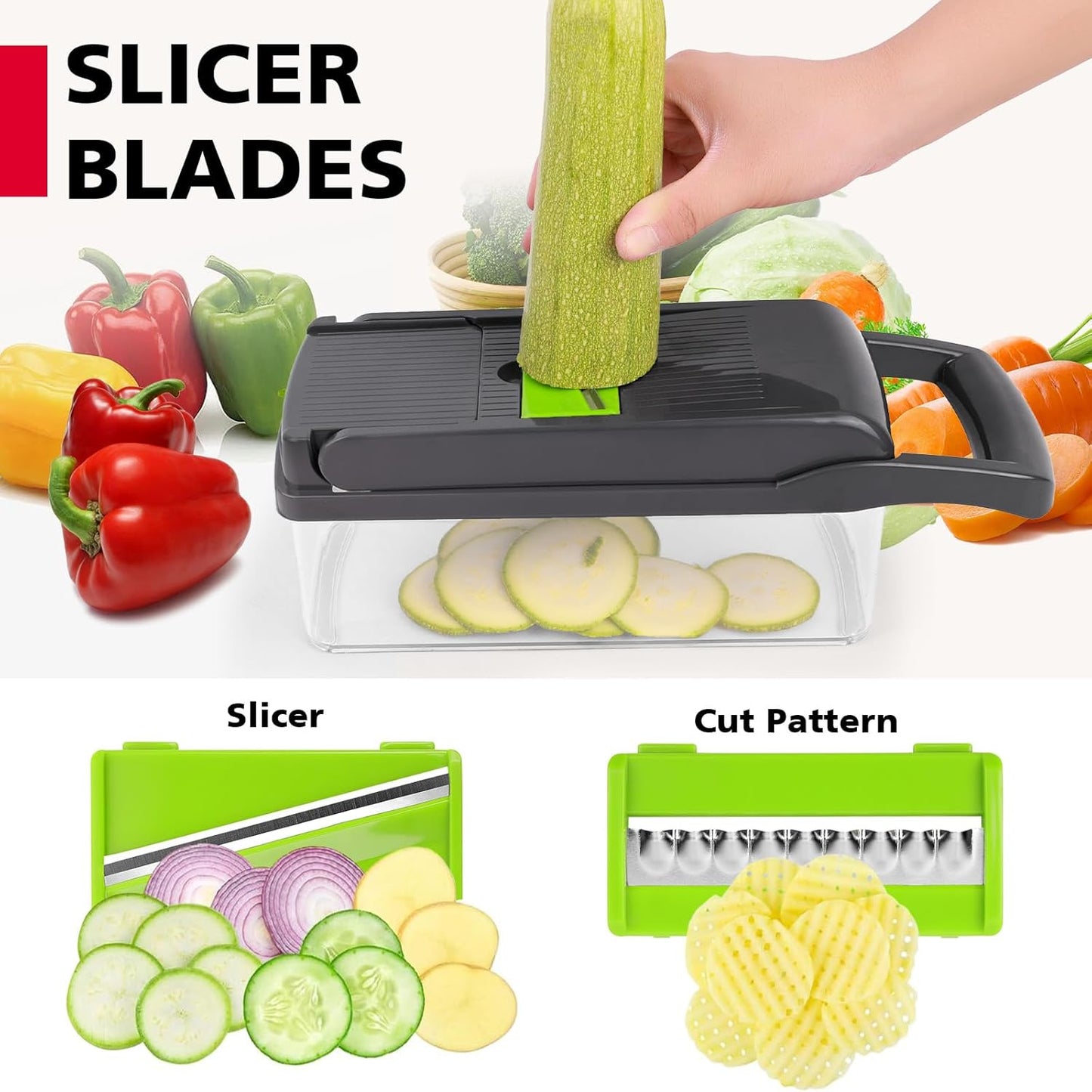 AWH 13-in-1 Vegetable Chopper – Multifunctional Onion Slicer Dicer Cutter