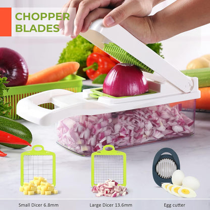 AWH 13-in-1 Vegetable Chopper – Multifunctional Onion Slicer Dicer Cutter