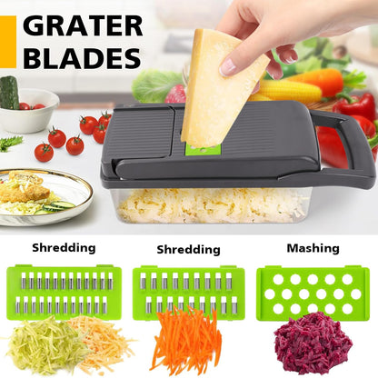 AWH 13-in-1 Vegetable Chopper – Multifunctional Onion Slicer Dicer Cutter