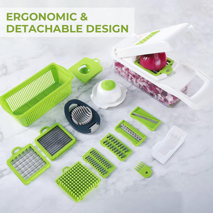 AWH 13-in-1 Vegetable Chopper – Multifunctional Onion Slicer Dicer Cutter