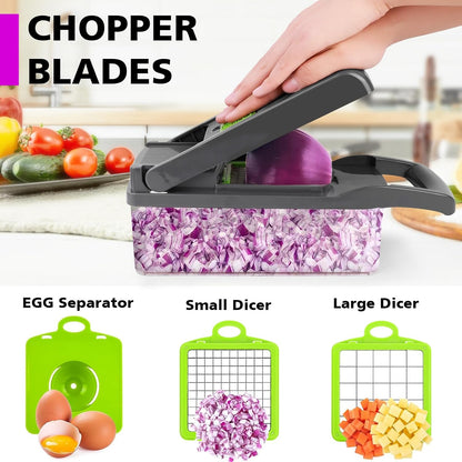 AWH 13-in-1 Vegetable Chopper – Multifunctional Onion Slicer Dicer Cutter
