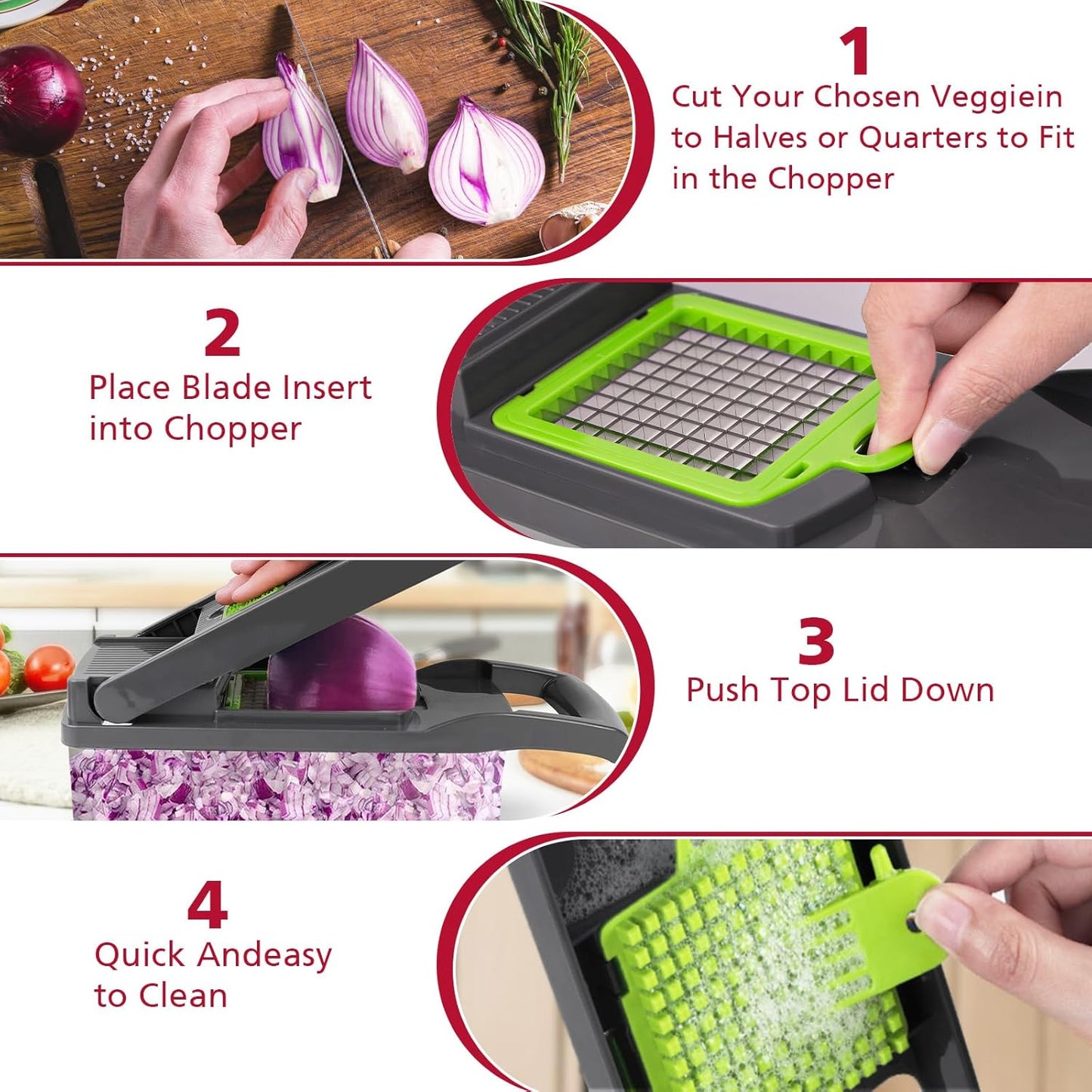 AWH 13-in-1 Vegetable Chopper – Multifunctional Onion Slicer Dicer Cutter
