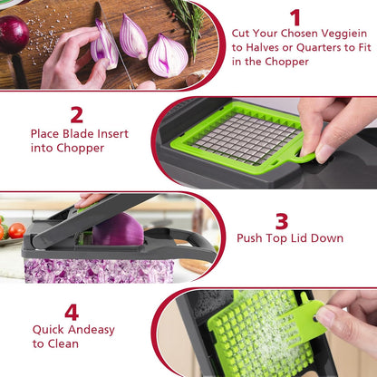 AWH 13-in-1 Vegetable Chopper – Multifunctional Onion Slicer Dicer Cutter
