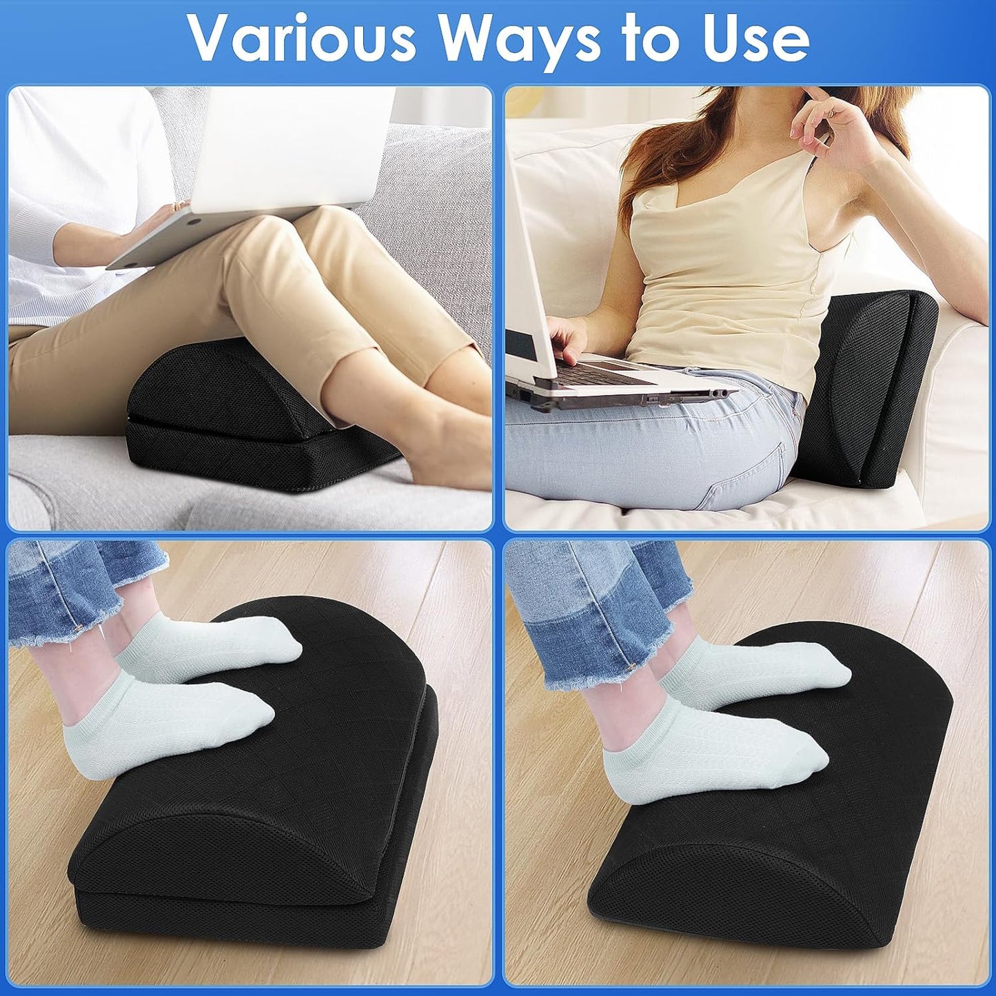 CushZone Adjustable Foot Rest – Under Desk Foam for Office & Pain Relief