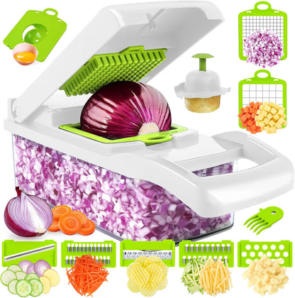 AWH 13-in-1 Vegetable Chopper – Multifunctional Onion Slicer Dicer Cutter